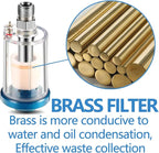 2 Pcs Mini in-Line Air Filter Water Oil Separator for Air Line with 5 Pcs Spray Tool Filter,1/4'' NPT Inlet and Outlet Oil Water Separator Airbrush Filter Moisture Separator