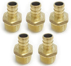 (Pack of 5) Pex 3/4 Inch x 3/4 Inch Male NPT Adapter Brass Crimp Fittings,(PEX1807021-5PCS)