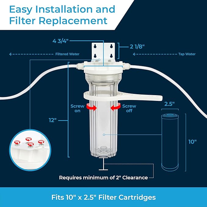 SpiroPure Clear Water Filter Housing 10 inch / 2.5 x 10 / 158117 Transparent Standard Housing