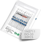 Chanzon 50 Pcs 1N5711 Schottky Barrier Rectifier Diodes 15mA 70V DO-35 (DO-204AH) Axial 5711 IN5711 15 mA 70 Volt Small Signal Switching Diode