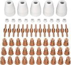 ARCCAPTAIN 60PCS PT31 Plasma Cutting Consumables Fit CUT-45 CUT-50 CT-312 MIG205MP with Plasma Cutter Torch PT-31 JG-40 LG-40