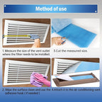 Air Vent Filter, 12"X100" Cut to Size MERV 8 Triple Air Filter Material, Blue & White Electrostatic Vent Filter Kit for Home Floor, Ceiling, Grilles, HVAC Vent, Compression Packing