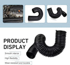 Car Air Intake Pipe, 2.9" Leak-proof Bendable Feed Expansion Hose for Extending to 39 ", Waterproof Cold Air Turbo Intake Inlet, Universal Guide Hose Modification for Most Cars (Black)