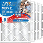 AIRX FILTERS WICKED CLEAN AIR. 10x30x1 Air Filter MERV 11 Electrostatic Pleated Air Conditioner Filter 6 Pack HVAC AC Furnace Filters