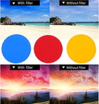 Educational Color Filter Boards 9 Pieces Circular Transparent Color Film Sheets 1.96X1.96 Inch for Lighting Effects Correction and Cognitive Learning Tools