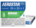 Aerostar 20x20x1 MERV 8 Air Filter, 4 Count, ACTUAL SIZE (19.75 x 19.75 x 0.75), HVAC, Air Conditioning & Furnace Filter Captures Dust, Lint & Pollen (MPR 600 / FPR 5), Made in USA