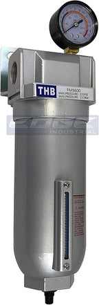 HEAVY DUTY INDUSTRIAL GRADE COALESCING FILTER WITH 0.01u MICRON ELEMENT, METAL BOWL, REMOVES 99.98% MOISTURE, VAPOR AND OIL FROM COMPRESSED AIR LINES, AUTO DRAIN (1/2" NPT, 11oz)