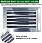 Heat Dissipation Louvered Vent Wall Gable Vents 304 Stainless Steel, Weather-Resistant Air Grille for Shed Barn Generator Box(22x22in/55x55cm)