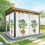 Lemons Outdoor Curtains for Patio Summer Fruit Lemon Tree Waterproof Outside Curtains with Grommet Top Weatherproof Curtain for Cabana Pergola Gazebo, 2 Pack, 54" W x 95" L
