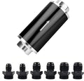 EVIL ENERGY Inline Fuel Filter 100 Micron with 6AN 8AN 10AN Adapter Universal 50MM