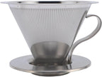 SIXRUN Portable Stainless Steel Cone Coffee Filter, Optimal Extraction for Travel, Business and Camping with 300 Mesh Filtering Capacity