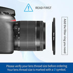 58-62mm Step-Up Ring Adapter, 58mm to 62mm Step Up Filter Ring for 58mm Lens Mount 62mm for DSLR Lenses and ND UV CPL IR Filters （58-62mm）