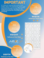 20x25x2 Air Filter MERV 11 Rating, 12 Pack of Furnace Filters Comparable to MPR 1000, MPR 1200 & FPR 7 - Made in USA by AIRX FILTERS WICKED CLEAN AIR.