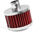 MUGE RACING 23mm Car Air Filter Universal Cold Air Intake Filter High Flow Vent Valve Cover Breather Filter (Red- 2 Pcs)
