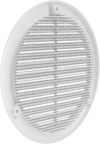 Vent Systems 5" Inch (Opening Dimensions) White Soffit Vent Cover - Plastic Round Air Vent Grille - Built-in Mesh Screen - HVAC Register Louver for Bathroom, Home, Kitchen