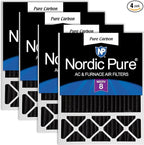Nordic Pure 20x25x5 (Actual Size: 19 7/8 x 24 7/8 x 4 3/8) Honeywell/Lennox Replacement Odor Reduction Merv 8 Filter 4 PK