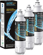 ICEPURE PLUS RWF3500AH NSF/ANSI 53 NSF/ANSI 42 Certified Refrigerator Water Filter Replacement for LG LT800P, ADQ73613401, ADQ73613408, ADQ75795104, LMXS30776S, LSXS26366D, Kenmore 9490, 3PACK