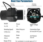 2 Inch Inline Duct Fan with Speed Controller 12V 6w Air Cooling Exhaust Blower for Grow Tent Ventilation System Hydroponics,Black (Color : Adjustable Speed)