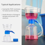 Pack of 4 Diposable Vacuum Filter Units 1000mL 0.2μm PVDF Hydrophilic Membrane