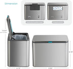 Home Zone Living Kitchen Compost Bin with CleanAura, Stainless Steel, Small and Compact Design, Includes Placement Attachments, 5 Liter Capacity, Silver