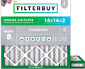 Filterbuy 14x14x2 Air Filter MERV 8 Essential Dust & Allergy Defense (2-Pack), Electrostatic Pleated HVAC AC Furnace Filters Replacement, Made in USA (Actual Size: 13.50 x 13.50 x 1.75)