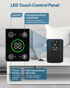 2 Pack Air Purifier for Bedroom Home, Cobectal Room Air Cleaner with 3-in-1 Filter, Aroma Function & Sleep Mode, Timer Setting, Desktop Small Air Purifier for Office, Dorm, Hotel, RVs (Black)