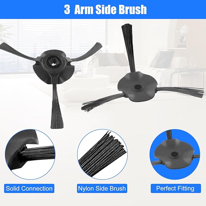 Replacement Parts for Shark RV2310AE/AV2310AE/RV2320S/RV2300S/UR2360S Matrix Robot Vacuum Cleaner,1 Main Brush Roller, 6 Side Brushes, 2 HEPA Filters, 2 Foam Filters(Not for RV2300/RV2310)-13Pack