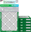 Filterbuy 20x30x2 Air Filter MERV 8 Essential Dust & Allergy Defense (6-Pack), Electrostatic Pleated HVAC AC Furnace Filters Replacement, Made in USA (Actual Size: 19.75 x 29.75 x 1.75)