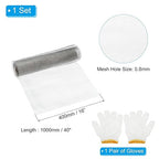 PATIKIL 40" L x 16" W Woven Wire Mesh, 24 Mesh 304 Stainless Steel Air Vent Filter Screen with Gloves for Window Security Vent Cover Filtration Animals Fence