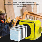 Carmerny HEPA & Activated Carbon Filter Replacement Set Compatible with AlorAir CleanShield HEPA 550 Air Scrubber (Pack of 4)