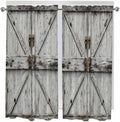 Vintage Gate Living Room Curtains 72 Inches length, Farmhouse Wooden Grain Shabby Chic Door Window Treatment Curtain Drapes, Light Filtering Drapes for Bedroom Laundry Room, 52"x72", 2 Panels
