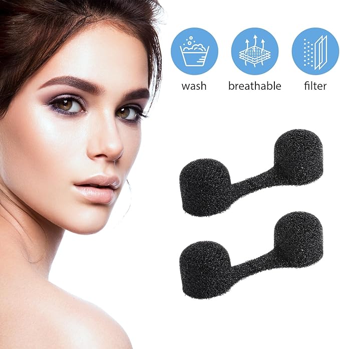 50 Pieces Nose Plug Filter Disposable Nose Dust Filters Bulk Sponge Nostril Filters for Spray Tanning Welding Dust Allergies Dust Construction Areas (Black)