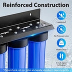 iSpring WGB32B-PB+AHPF12MNPT16X2 3-Stage Whole House Water Filter System, Reduces Lead, Chlorine, Sediment Home Water Filtration w/ 3/4'' Braided Stainless Steel Hose Connectors