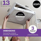 Simply 20x20x4 Air Filter, MERV 13, 4 Pack, Furnace Air Filter for HVAC (Actual Size:19.5"x19.5"x3.63") DUST, Pet, & Allergy Control