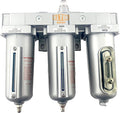1/2" NPT HEAVY DUTY Industrial Grade 3 Stages Filter Coalescing Desiccant Dryer System For Compressed Air Lines, Metal Bowls, Great For Paint Spray And Plasma Cutter (MANUAL DRAIN)