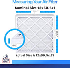 Filter King 12x50.5x1 Air Filter | 4-PACK | MERV 8 HVAC Pleated A/C Furnace Filters | MADE IN USA | Actual Size: 12 x 50.5 x .75"