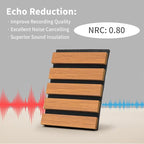 Wood Slat Wall Panel, 48'' x 24'' Wood Panels for Wall, 3D Soundproof Wall Panels, Large Acoustic Panels for Interior Ceiling and Wall Decor Noise Reduction, 2 Pack, Red Oak