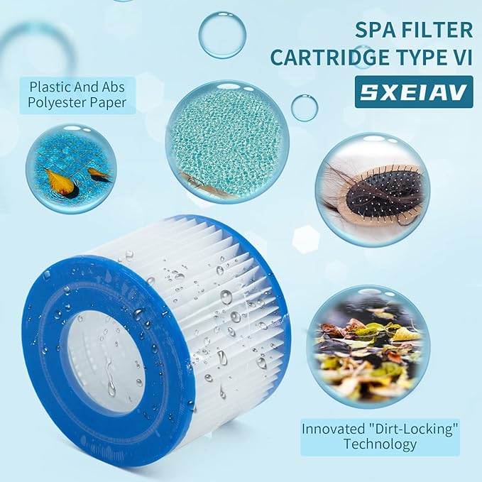 Type vi spa Filter and hot tub Filter Replacement Cartridge for Coleman hot tub Filters, for Inflatable hot tub Filter (4 Pack)