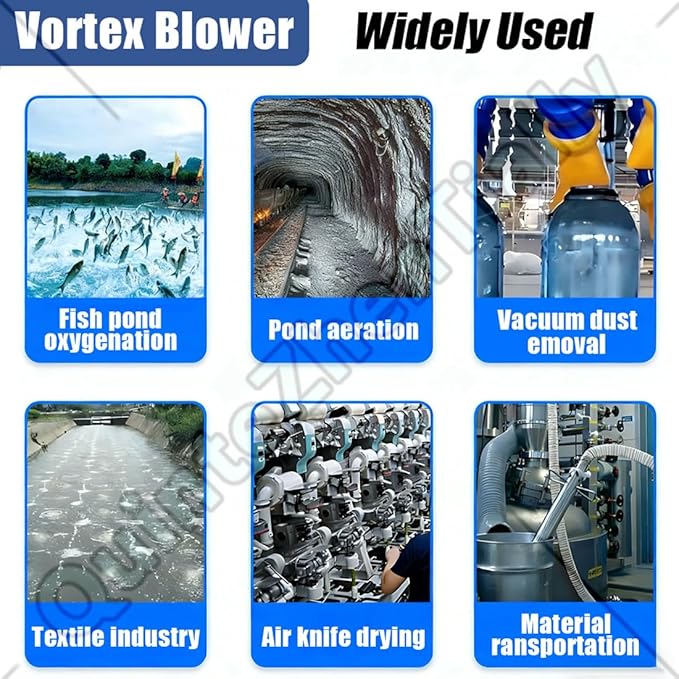 Vortex Ring Regenerative Blower,Single Phase High-Pressure Industrial Vacuum Pump,Electric Air Pump,for Industrial Applications,Construction Sites,Fish Pond Aeration 250W/0.34HP
