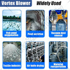 Vortex Ring Regenerative Blower,Single Phase High-Pressure Industrial Vacuum Pump,Electric Air Pump,for Industrial Applications,Construction Sites,Fish Pond Aeration 370W/0.49HP