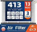 3 Pack 413 Replacement Air Filter, MERV 13,Actual Size: 16"x28"x4", Nominal Size: 16x25x4, HVAC Furnace Filter, Compatible with AprilAire Models 4400, 3413, 2416, 2413, 1610, 1413