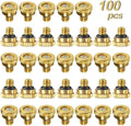 KUWAN 0.016" Orifice (0.4mm) Thread UNC 10/24 Brass Misting Nozzles Low Pressure Atomizing Misting Sprayer Water Hose Nozzle for Greenhouse, Landscaping, Outdoor Cooling Mister System (100PCS)