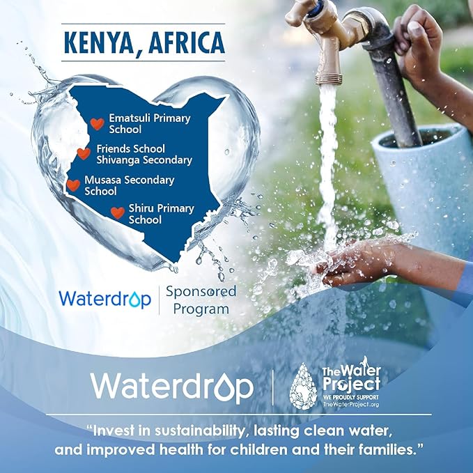 Waterdrop Faucet Water Filter, Replacement for Brita® Filter, Brita® Faucet 36311 On Tap Water Filtration System, FR-200, FF-100 Replacement Filter, White (4 Packs)