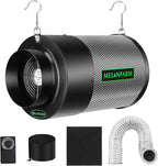 MELONFARM Dual-Fan Air Filter 6 Inch Dual-fan power boosts air circulation, Controller for Odor Control, Grow Tent,Air circulation in confined spaces