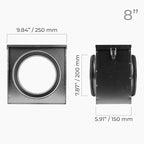 8 Inch Filter Box - Inline Duct Filter for Round Duct - Galvanized Steel Air Filter with EPDM Rubber Seal Gaskets - Intake Filter Ventilation - Ducting Filtration System for Home Improvement