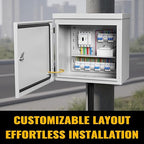 Steel Electrical Box, 16"x16"x6" Steel Enclosure, IP67 Waterproof & Rust-Resistant, Outdoor/Indoor Electrical Junction Box with Mounting Plate for Wall/Pole Mount