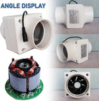 12V 3 Inch Inline Duct Fan Low Noise Variable Vent Blower Fan 32CFM Air Ventilation Exhaust Fan for Carbon Filter Basement Hydroponic Attic