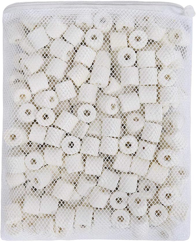 Wave Point Aquarium Filter Media Kits, 1 lb Activated Carbon + 50pc Bio Balls +1 lb Ceramic Ring (Triple Pack)