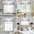 Ocean Corals Sheer Valance Curtains, Summer Beach Coral Sea Stars Light Filtering Kitchen Valances Rod Pocket Voile Curtain Window Treatment for Bedroom/Living Room/Basement 42Wx12L
