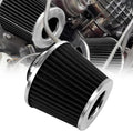 RYANSTAR 63mm 2.5" High Flow Round Tapered Cone Cool Air Filter Cleaner with Top Filter Design Short 153mm tall Black